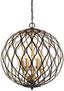 Gilded Glam 5-Light Orb Pendant in Sand Coal and Honey Gold