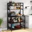 Black 5-Tier Wood Kitchen Storage Rack with Spice Organizer