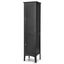 Black Tall Lockable MDF Living Room Storage Cabinet