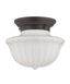 Dutchess Old Bronze Globe LED Flush Mount with White Glass Shade