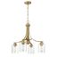 Satin Brass 4-Light Chandelier with Clear Seeded Glass Shades