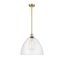 Bristol Glass Elegance 16" Satin Gold Pendant with Seedy Glass