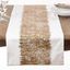 Gold Metallic Banded Cotton Table Runner, 16" x 54"