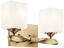 Champagne Bronze 2-Light Vanity with Satin Etched Opal Glass