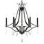 Mini Coal Black 6-Light Chandelier with Clear Glass Shades