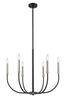 Matte Black and Brushed Nickel 6-Light Candelabra Chandelier