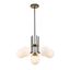 Elegant Olde Brass & Matte Black 6-Light Chandelier with Opal Shades