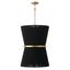 Cecilia 6-Light Foyer Chandelier with Black Rope and Patinaed Brass