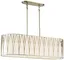 Regal Terrace Soft Brass 6-Light LED Island Pendant with White Fabric Shade