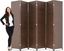 Brown Woven Wood 6-Panel Folding Room Divider