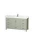 Light Green 60" Single Bathroom Vanity with Carrara Marble Top