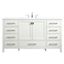 60-Inch White Single Bathroom Vanity with Engineered Marble Top