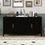 63 Inch Black Modern Wood Sideboard with Metal Handles