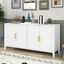 63" White Fluted Modern Sideboard with Gold Handles