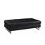 63 Inch Black Leather Air Upholstered Ottoman