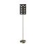 Arc Black and White Steel Floor Lamp with Drum Shade