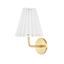 Demi Aged Brass Pleated Linen Shade Wall Sconce