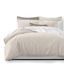 Taupe and Ivory Striped Cotton Queen Duvet Cover Set