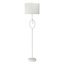 White Gesso Floor Lamp with Off White Linen Shade