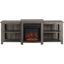 70" Slate Grey Rectangular Fireplace TV Console with Shelves