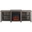 70" Slate Grey Rectangular Fireplace TV Console with Shelves