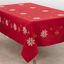 Red Embroidered Snowflake Polyester Holiday Tablecloth 70 x 120 Inch