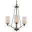 Mod Pod Brushed Nickel 20.5" Chandelier with White Frost Candle Shades