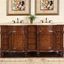 Traditional Rosewood Double Sink Bathroom Vanity with Travertine Top