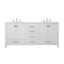 72" White Double Freestanding Bathroom Vanity with Calacatta Marble Top