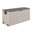 75 Gallon Beige and Brown Lockable Plastic Deck Box with Wheels