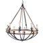 Weathered Oak and Bronze 8-Light Adjustable Chandelier