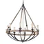 Weathered Oak and Bronze 8-Light Adjustable Chandelier