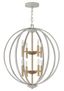 Euclid Cement Gray Modern Globe Chandelier with Gold Accents