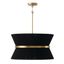 Cecilia 8-Light Tapered Pendant in Black Rope & Patinaed Brass