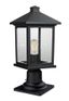 Portland Black Cast Aluminum 18" Outdoor Pier Mount Lantern