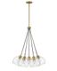 Rumi Modern 5-Light Pendant in Lacquered Brass with Clear Seedy Glass