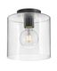 Pippa 8.5" Black and Clear Glass LED Flush Mount