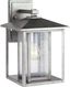 Hunnington Weathered Pewter Dimmable Outdoor Sconce with Clear Seeded Glass