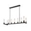 Beau 56" Bronze Steel and Glass 9-Light Linear Chandelier