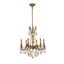 French Gold 6-Light Chandelier with Golden Teak Crystal