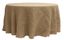 96" Round Natural Burlap Tablecloth