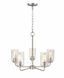 Satin Nickel 5-Light Chandelier with Seeded Glass Shades