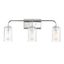 Logan Transitional Chrome 3-Light Bath Bar with Seedy Glass Shades