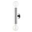 Sleek Transitional 24.75" Silver Nickel Dimmable Wall Sconce