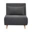 Charcoal Velvet Convertible Futon Chair with Wood Legs