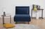 Blue Velvet Convertible Futon Chair with Wood Legs