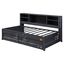 Gunmetal Twin Metal Daybed with Bookcase and Trundle