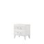 White Modern 2-Drawer Nightstand with Acrylic Handles