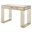 Smoky Mirrored Champagne Finish Executive Desk with Drawer