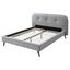 Gray Upholstered Queen Bed with Tufted Headboard and Wood Legs